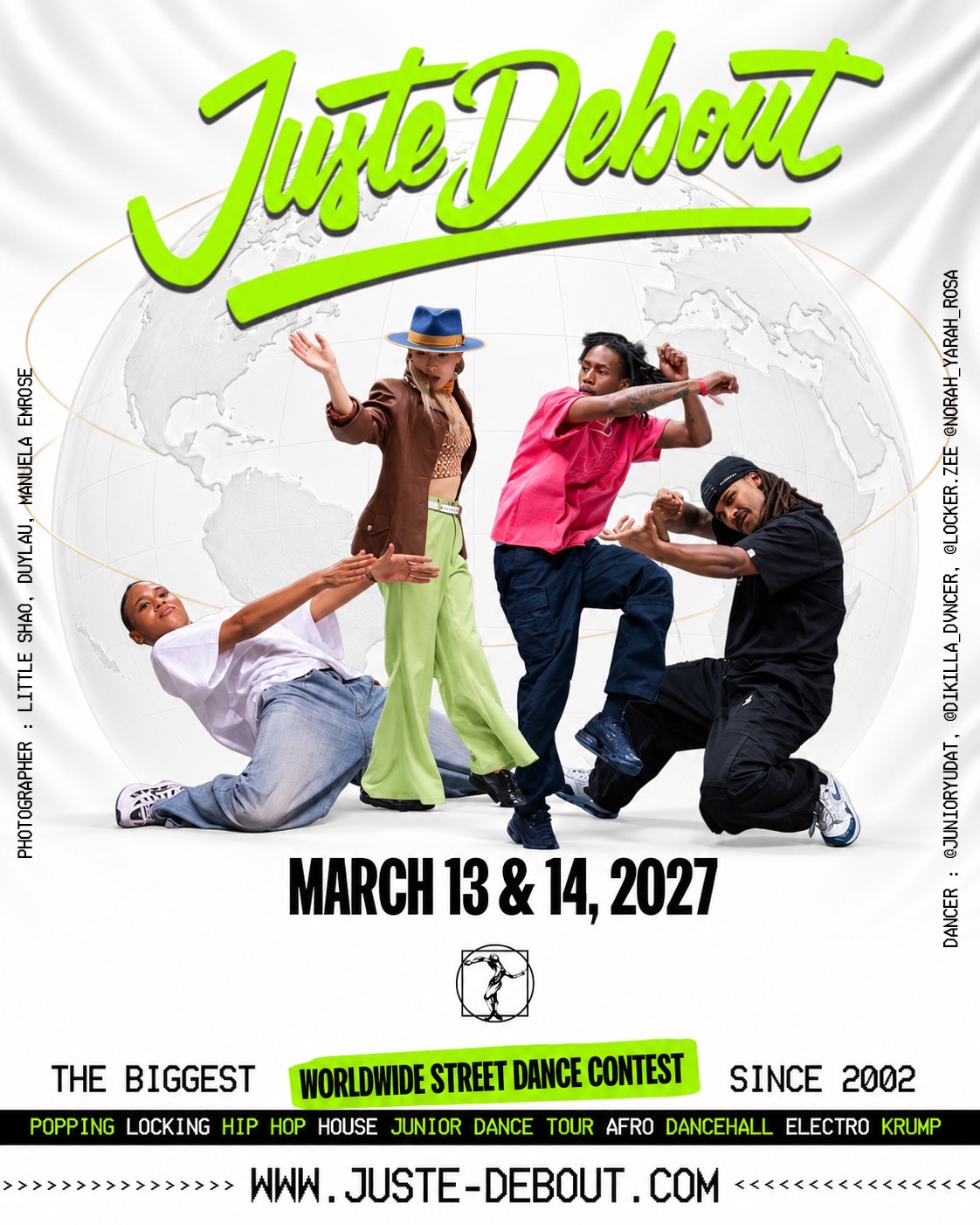Affiche officielle Juste Debout Paris, 13 et 14 mars 2027